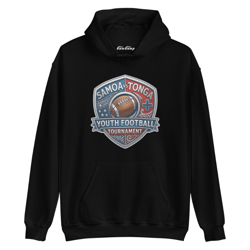 Black Hoodie with Samoa and Tonga Youth Football Tournament Shield
