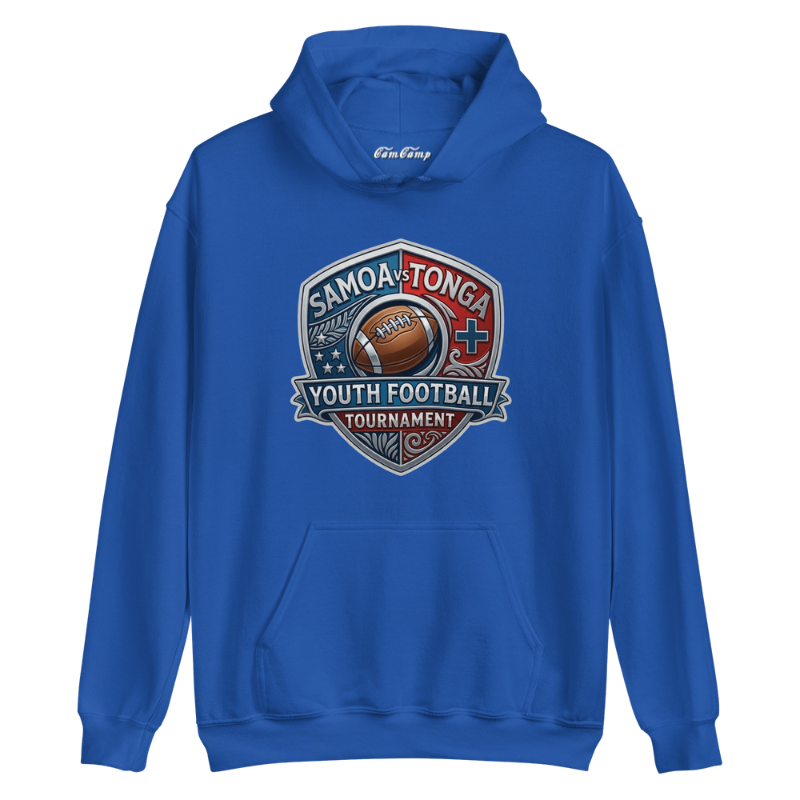 Blue Hoodie with Samoa and Tonga Youth Football Tournament Shield