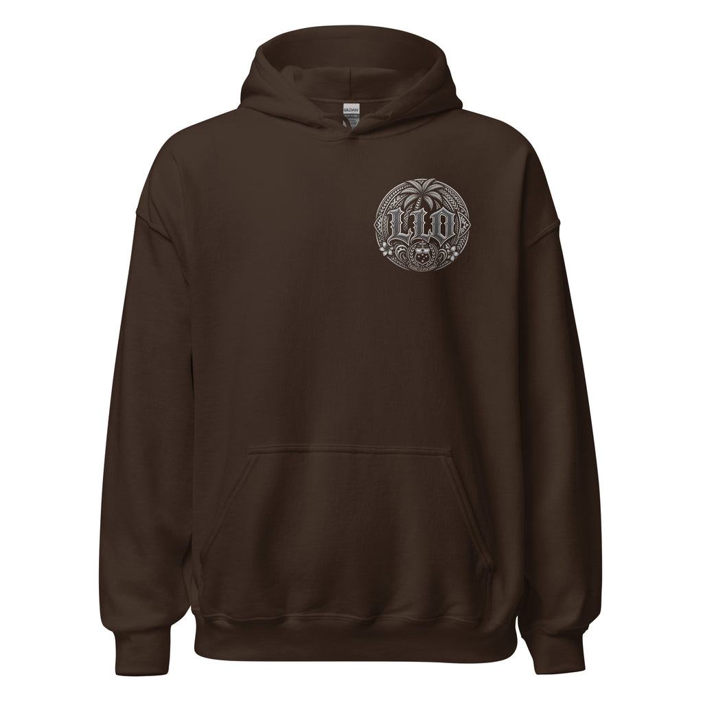 Fa'avae i le atua hoodie by LLO in brown front view