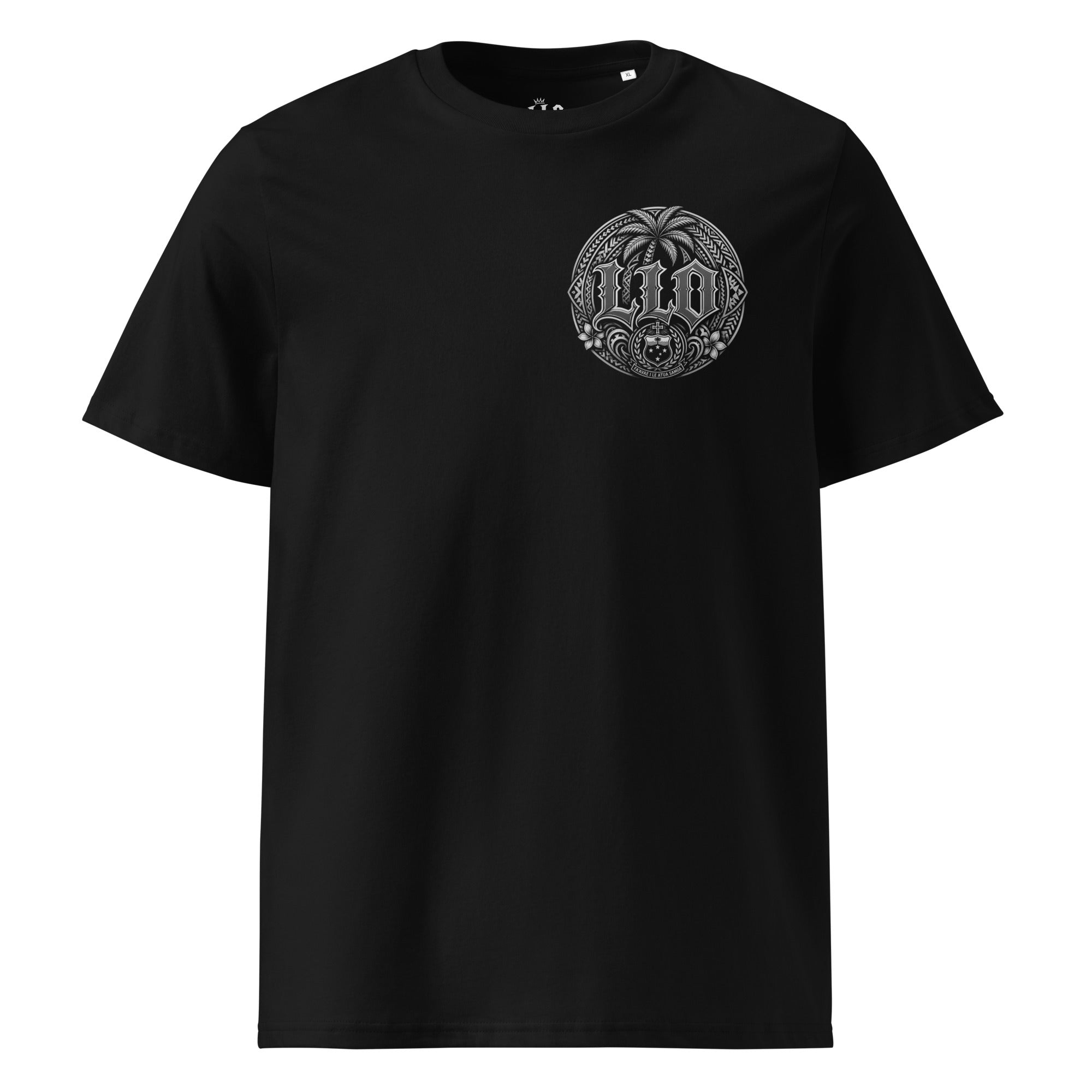 LLO Gray Logo Black Tshirt front view