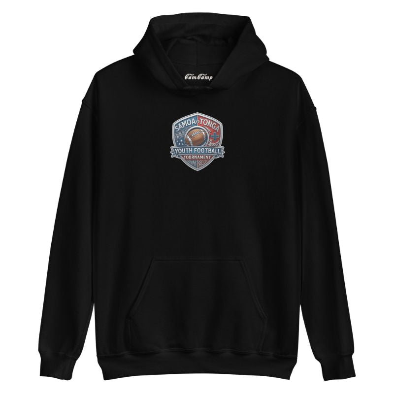 Personalized Samoa Tonga Youth Football Tournament Hoodie in black