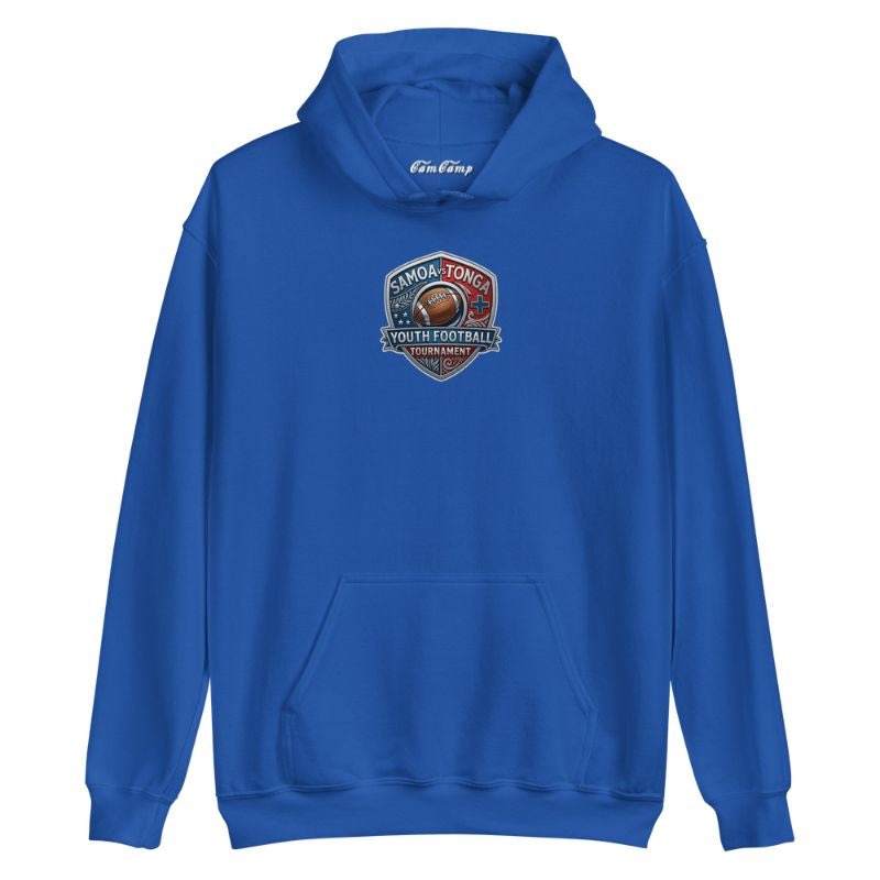 Personalized Samoa Tonga Youth Football Tournament Hoodie in blue