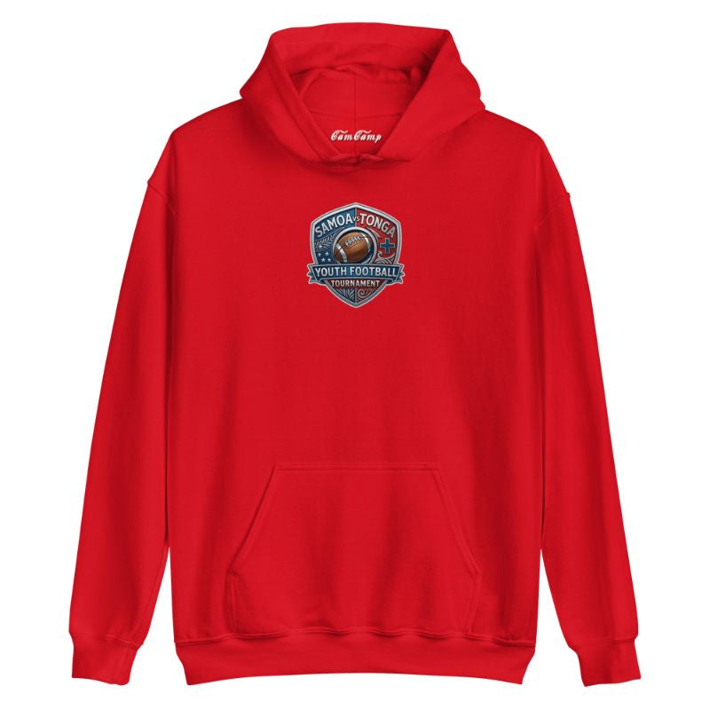Personalized Samoa Tonga Youth Football Tournament Hoodie in red