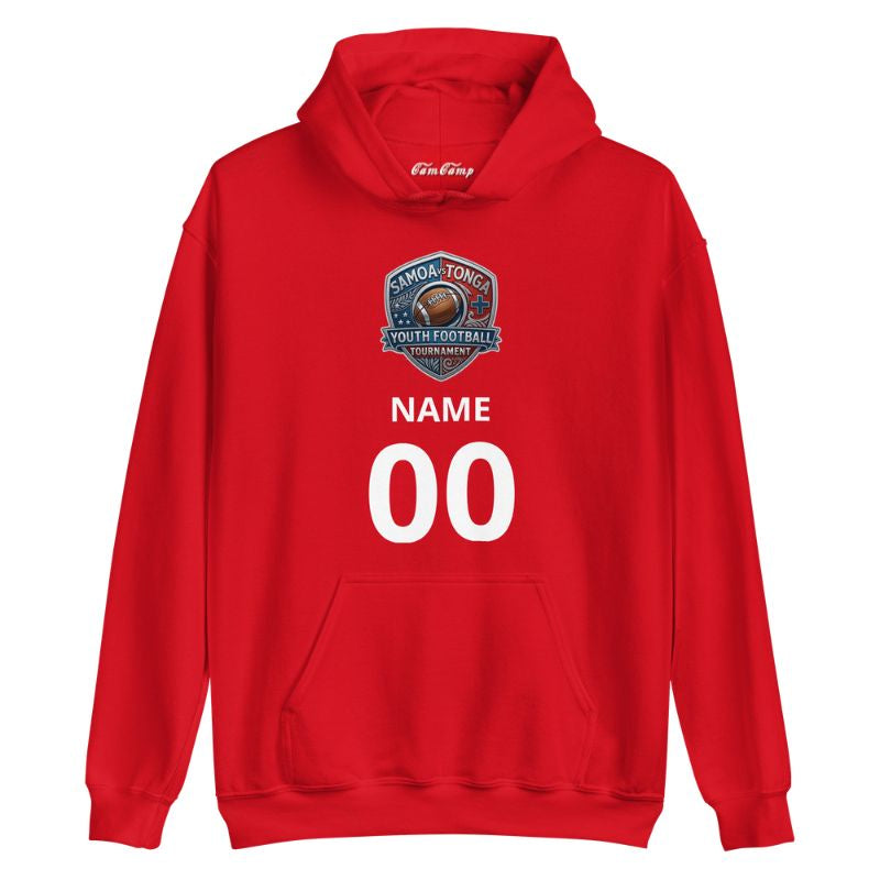 Samoa Tonga Youth Football Tournament Hoodie in red