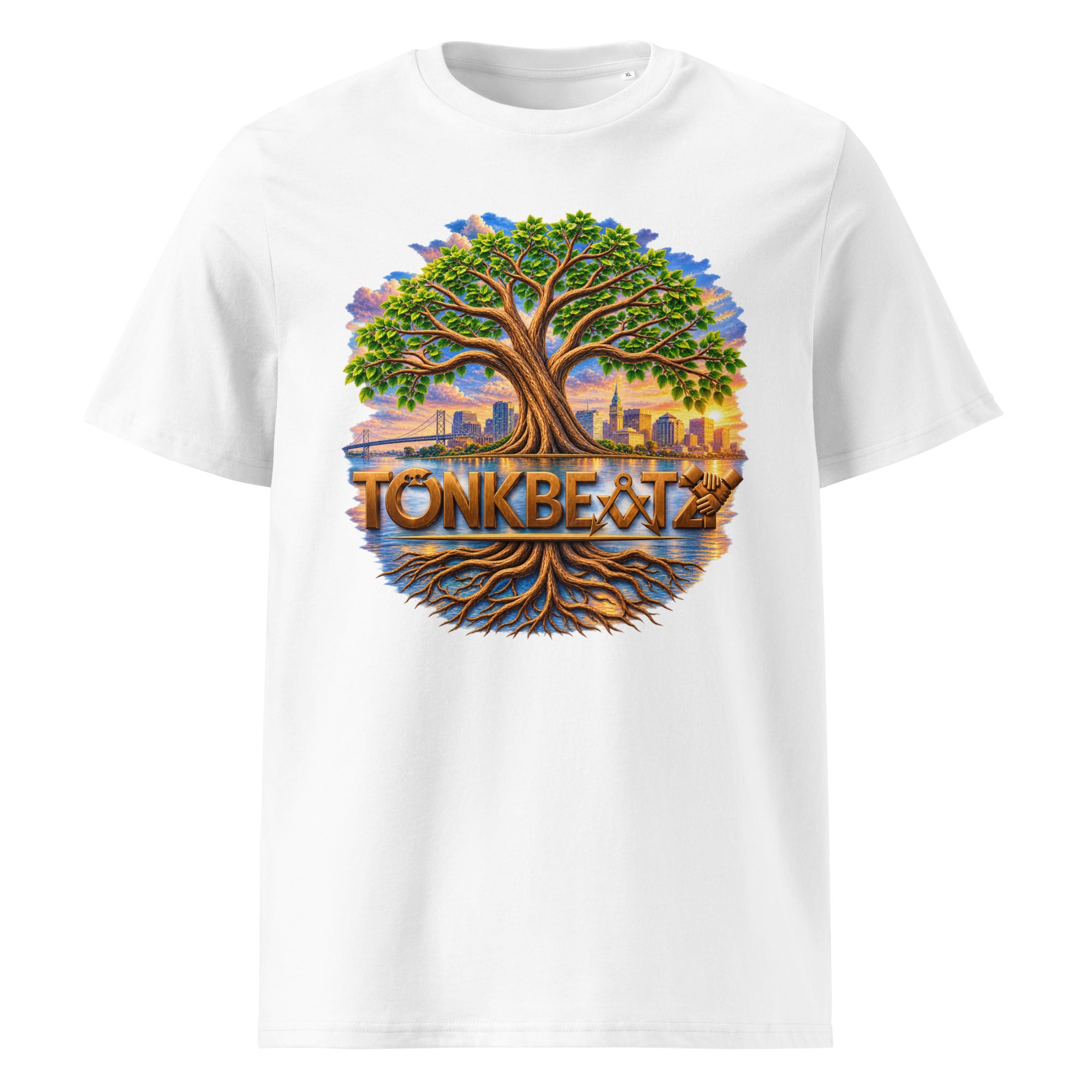 Town biz tshirt by Tonk Beatz in white